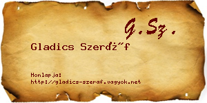 Gladics Szeráf névjegykártya